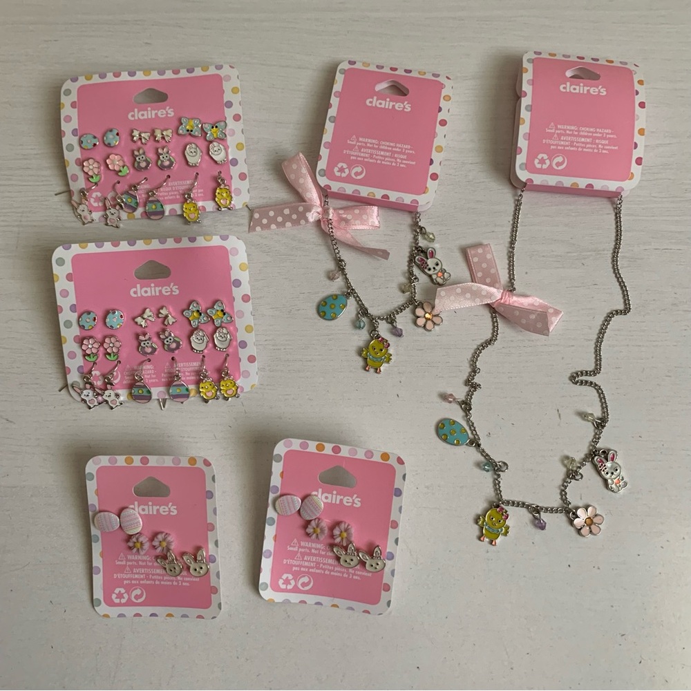 Claire’s Girls Easter Bundle Earrings Necklace Bracelet
